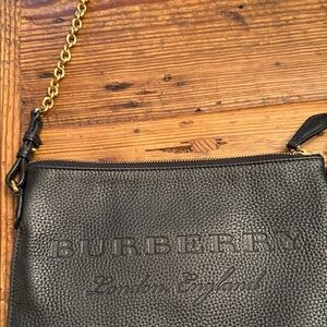 Burberry Black Leather bag  with Gold Chain